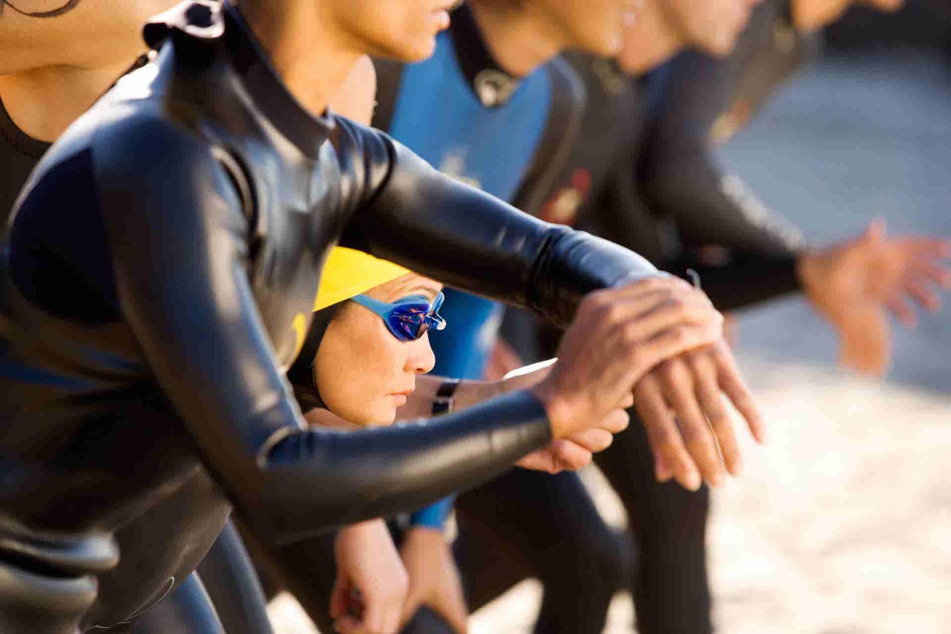 Swimmer gets ready